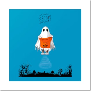 Funny Ghost Halloween Posters and Art